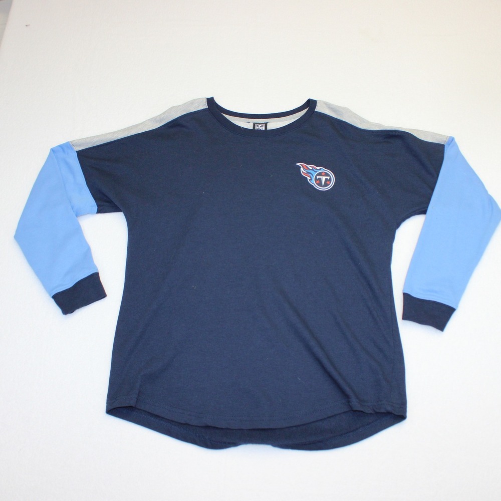 NFL Team Apparel Tennessee Titans Sweatshirt Navy Blue Colorblock Mens Medium